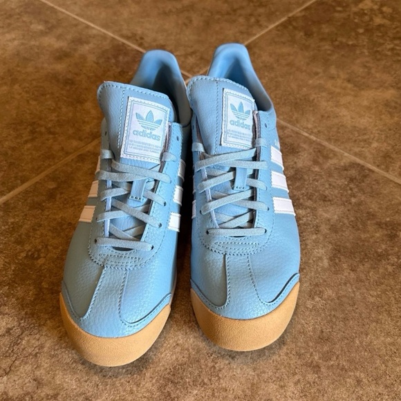 Adidas Men’s Light Blue Sneakers with White Stripes - Picture 1 of 6